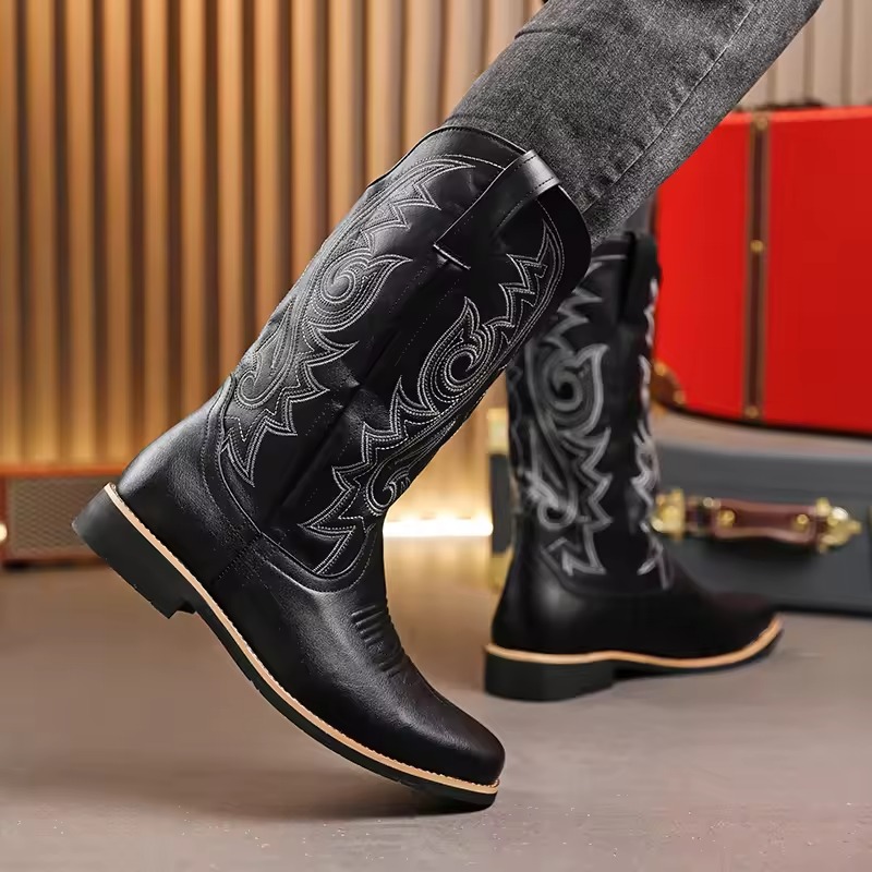 black cowboy boots