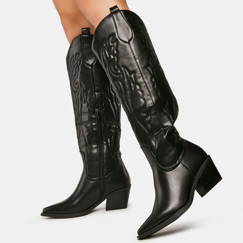 black cowgirl boots