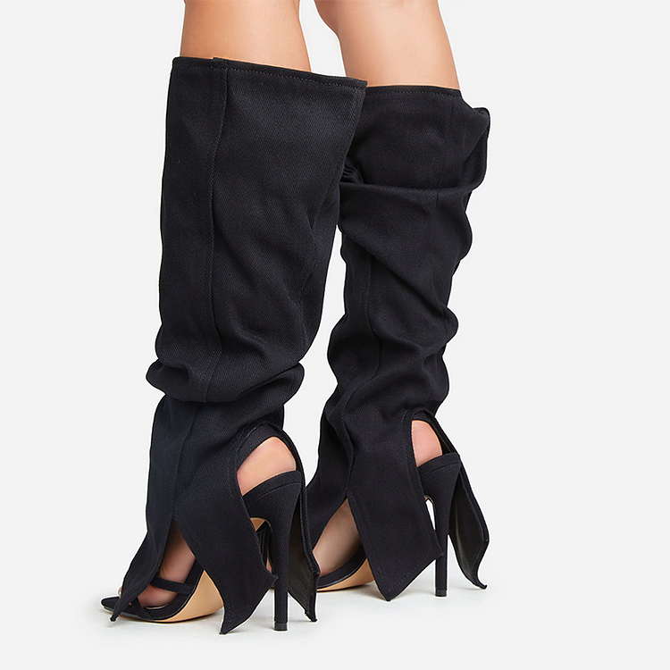 open toe booties