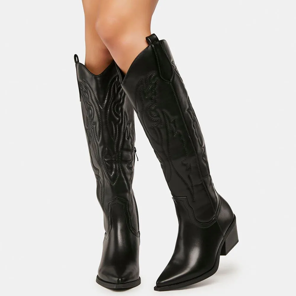 black cowgirl boots