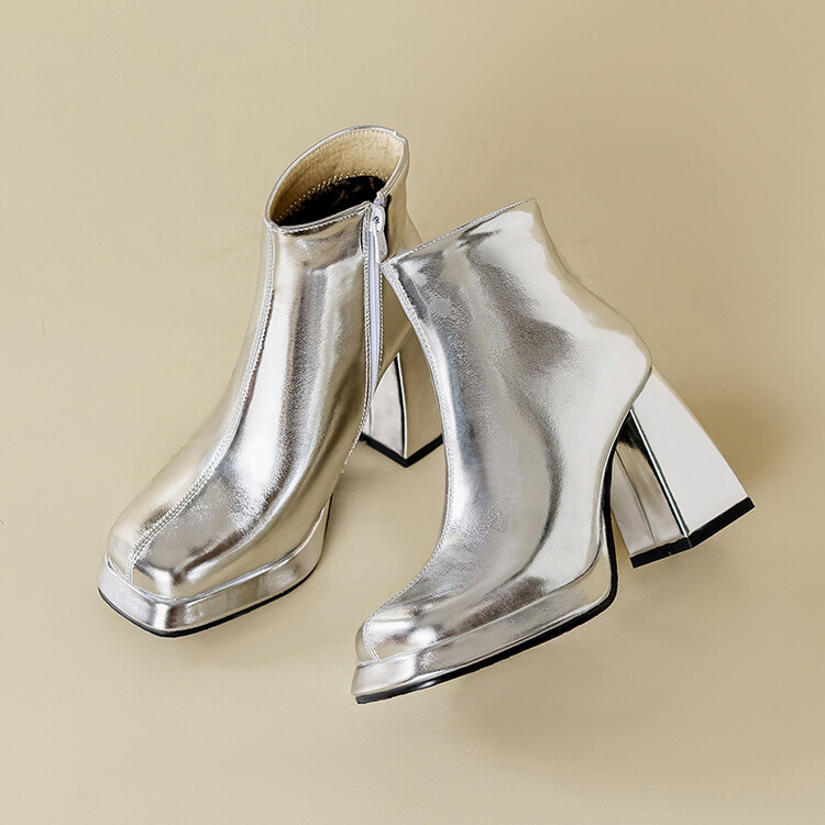 silver boots