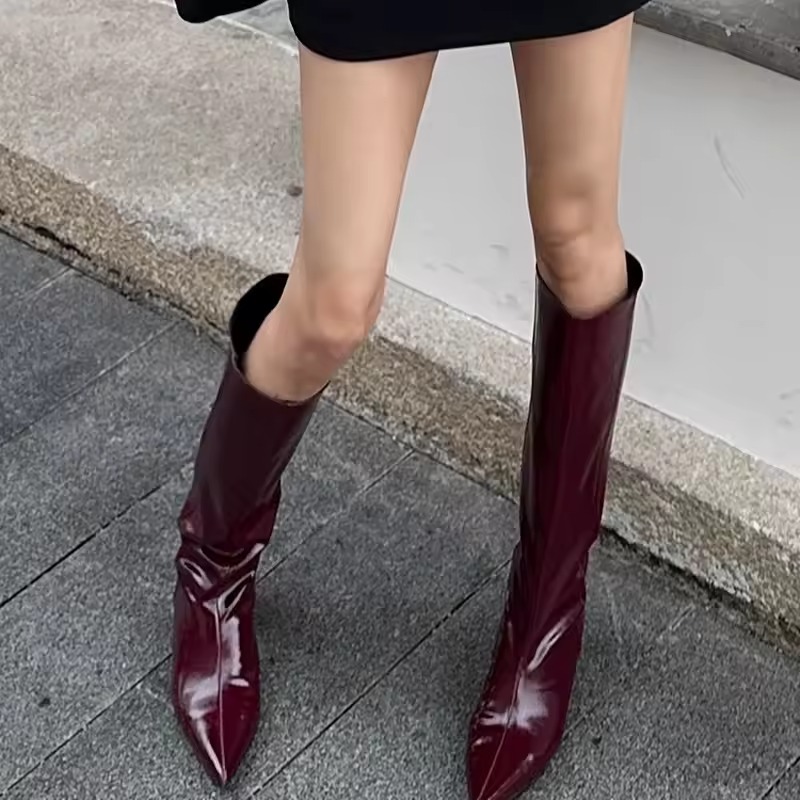 burgundy boots