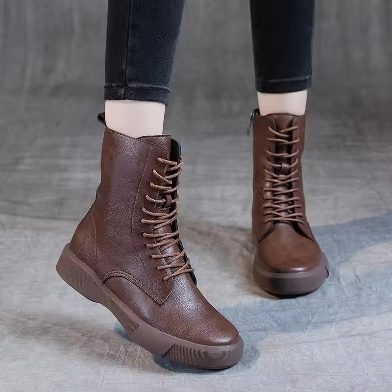 brown leather boots